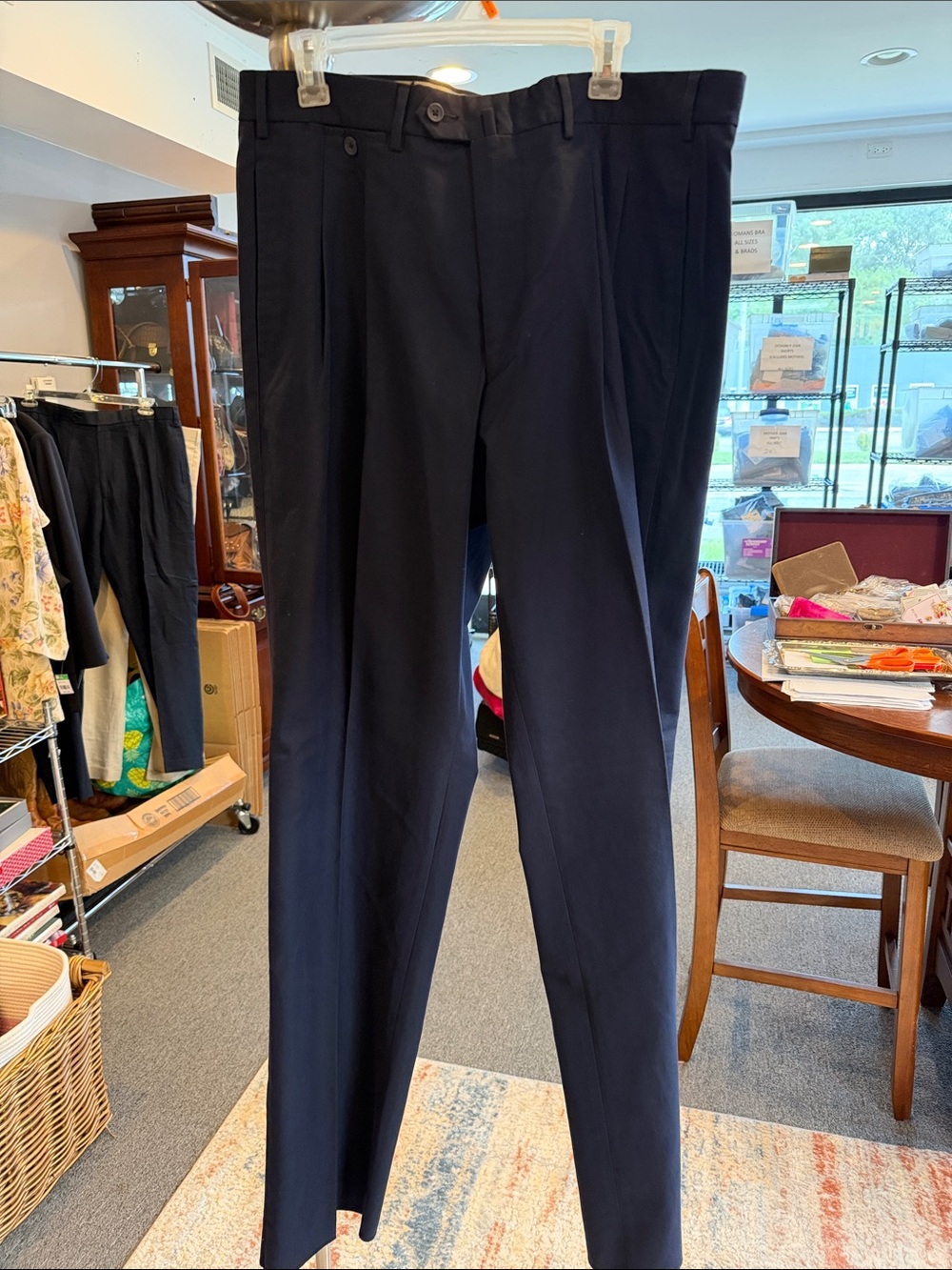 Faconnable Men's Dark Navy Dress Trousers size 38/48 Albert Goldberg design NWT